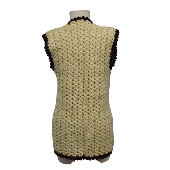 Vintage Crochet Vest Cardigan Artisan Hand Made - Picture 4 of 4